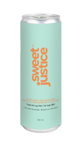 Sweet Justice - Glazed Donut Cream Soda Free 1:1 THC:CBG - Blend - 355ml