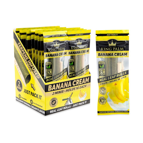 TP KING PALM BANANA CREAM FLAVOURED MINI PRE ROLL CONES 2 PACK